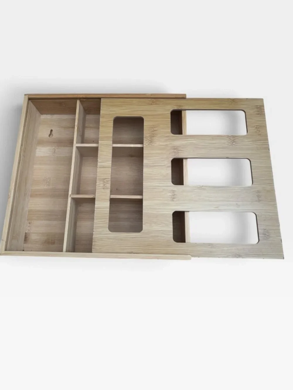 SpaceAid Bamboo Drawer / Wall Organizer For Bags With Sliding Lid